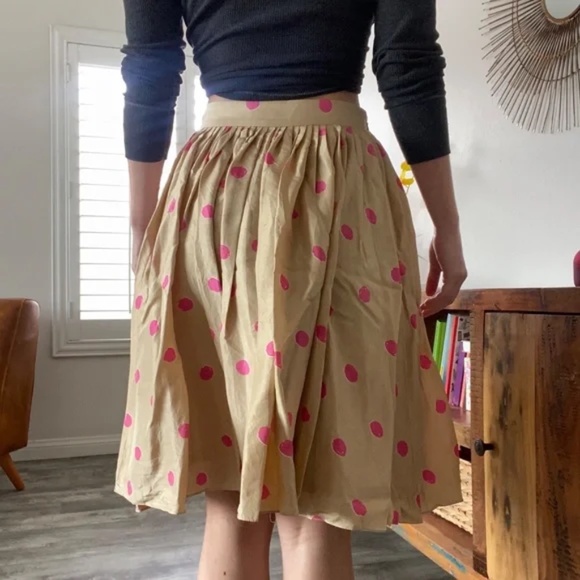 Kate Spade Silk Polka Dot Knee-Length Skirt - Picture 6 of 11